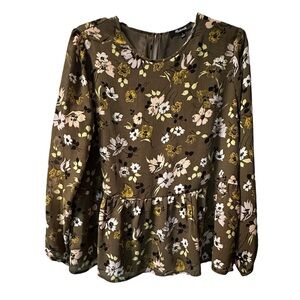 Madewell Floral Peplum Blouse